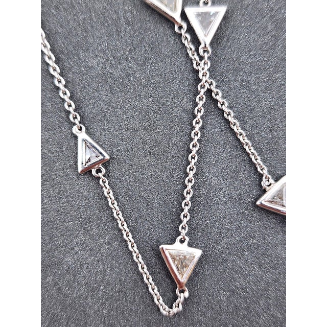 9.48 Ct Trillion Diamond by the Yard Necklace For Sale In Chicago - Image 6 of 9