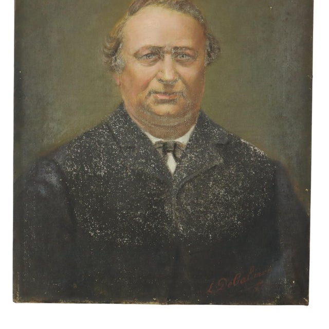 L. De Caluwé, Portrait of a Man, Early 20th Century, Painting on Canvas For Sale - Image 8 of 15
