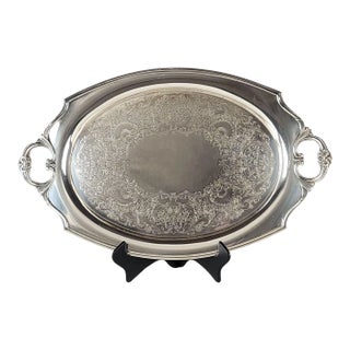 Vintage Silver Plate Tray, England Circa 1930 For Sale