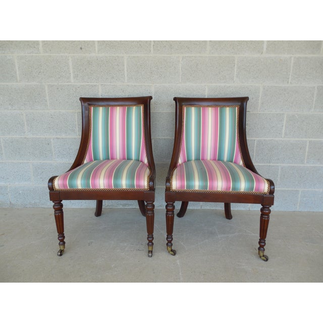 Hickory Chair Regency Style Mahogany Accent Chairs A Pair Chairish