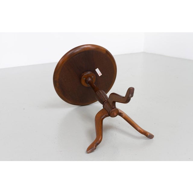 Wood Round Danish Side Table in Oak and Walnut by Anton Kildeberg, 1960s For Sale - Image 7 of 17