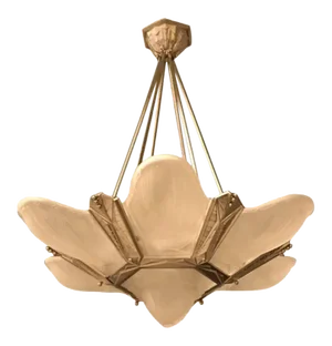 Geometric French Art Deco Chandelier Signed by Des Hanots