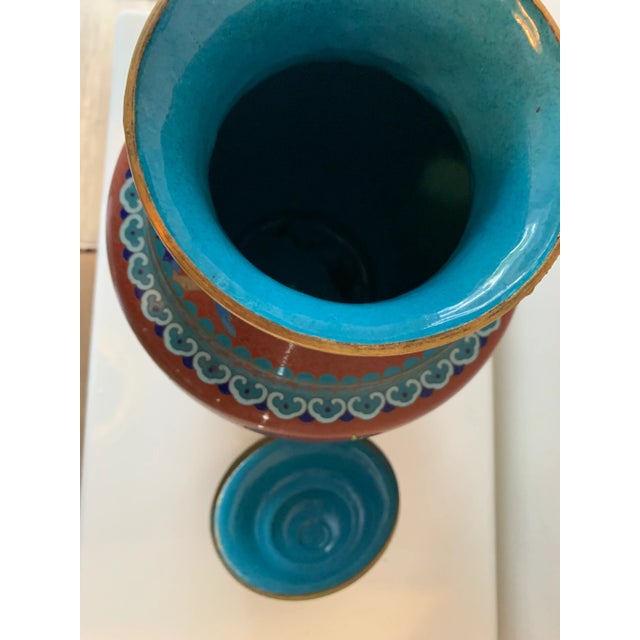 Antique Chinese Cloisonne Chalice Urn For Sale - Image 9 of 12