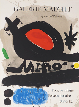 Solar Bird, Lunar Bird and Sparkles Poster by Joan Miro