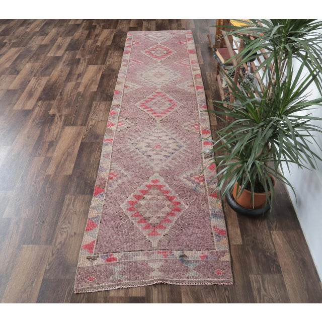 Turkish Hand-Knotted Runner For Sale - Image 4 of 8