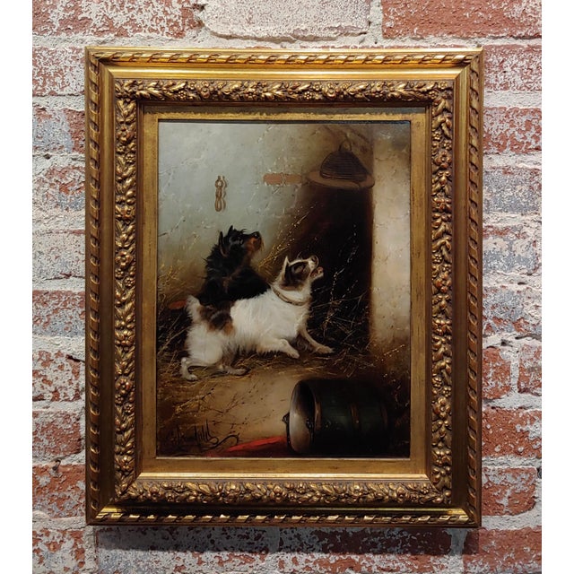 George Armfield - a Pair of Terriers - 19th Century Oil Painting For Sale - Image 10 of 11