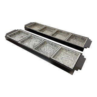 Lacquer Tray's With Removable Plates, Pair For Sale
