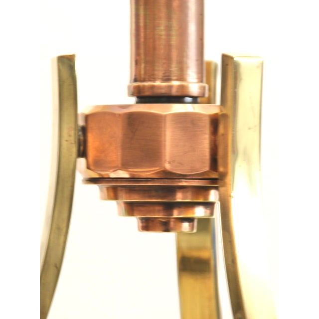 French Opalescent 3-Arm Chandelier in Brass and Glass from Petitot, 1930s For Sale - Image 6 of 16