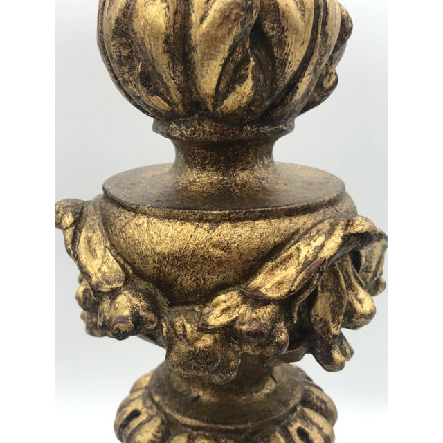 Vintage Ornate Gilt Gold Candleholders - a Pair For Sale - Image 4 of 9