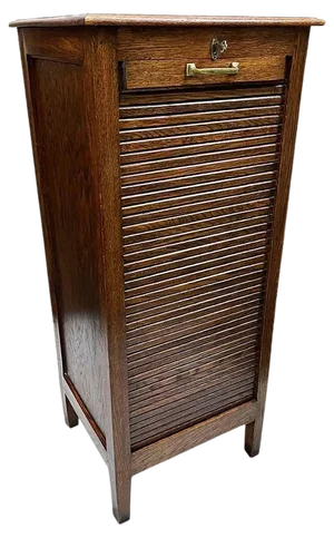 Dutch Oak Tambour Filling Cabinet, 1920s
