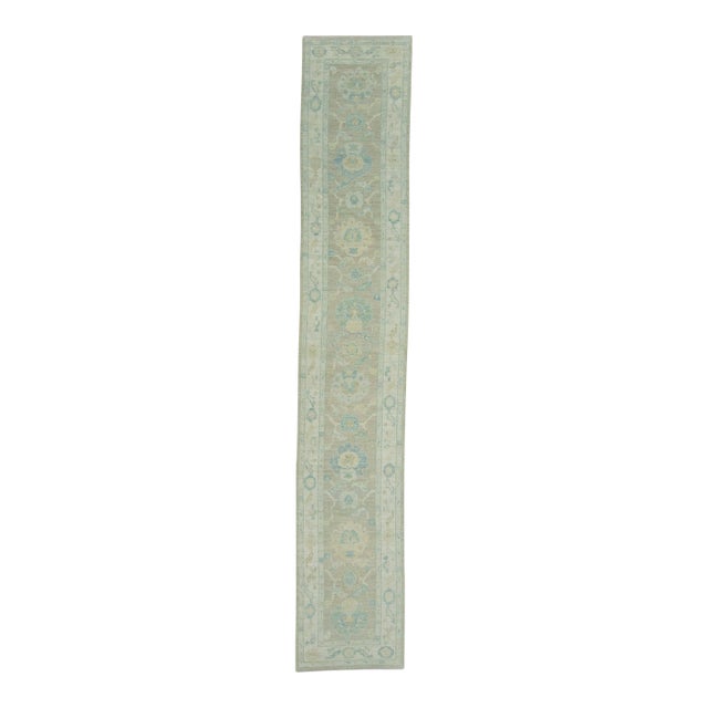 Turkish Oushak Runner Rug 2'10" x 16'6" #17559 For Sale