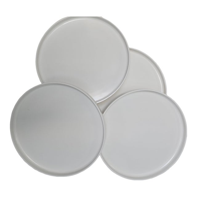 Vintage 1970's Heller Massimo Vignelli Melamine Dinner Plates, Set of 4 For Sale