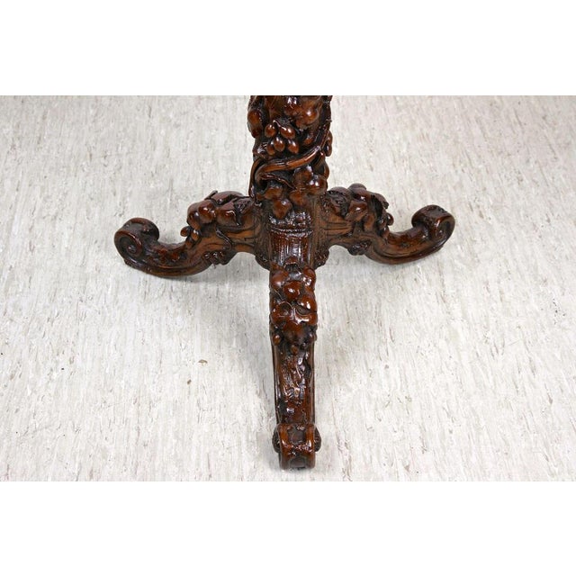 Black Forest Side Table with Hand-Carved Vine Theme, Austria, 1880s For Sale - Image 4 of 18