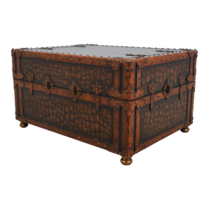 Maitland Smith Gator Pattern Leather Storage Trunk
