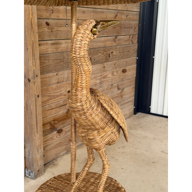 Contemporary Monumental Mario Lopez Torres Woven Crane Table Lamp For Sale - Image 3 of 11