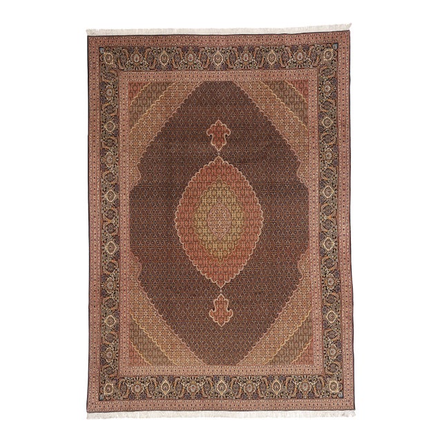 Vintage Persian Mahi Tabriz Rug, 07'09 X 11'01 For Sale