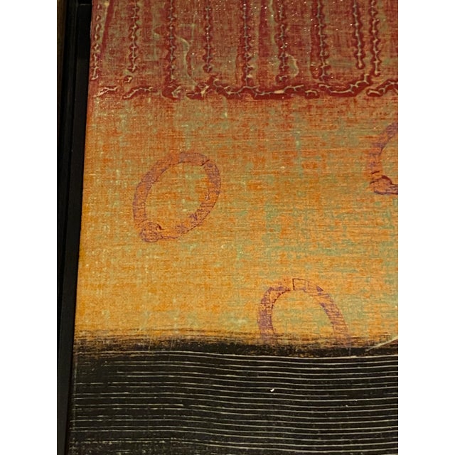 Gold Rebecca Koury Acrylic Modernist Abstract Painting, Signed For Sale - Image 8 of 12