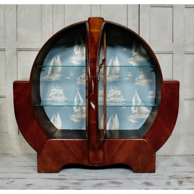 Art Deco Walnut Circular Shouldered Cabinet, 1920s For Sale - Image 9 of 12