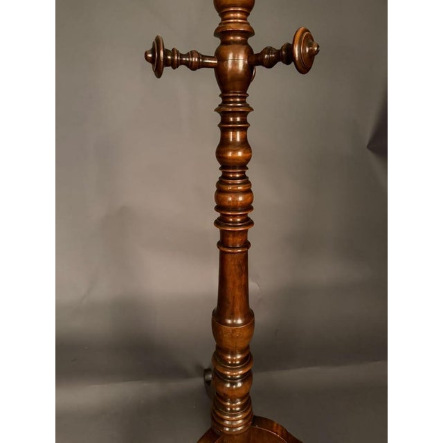 19th Century Italian Walnut Hall Tree / Rotating Coat Rack From Piedmont, Circa 1830 For Sale - Image 12 of 13