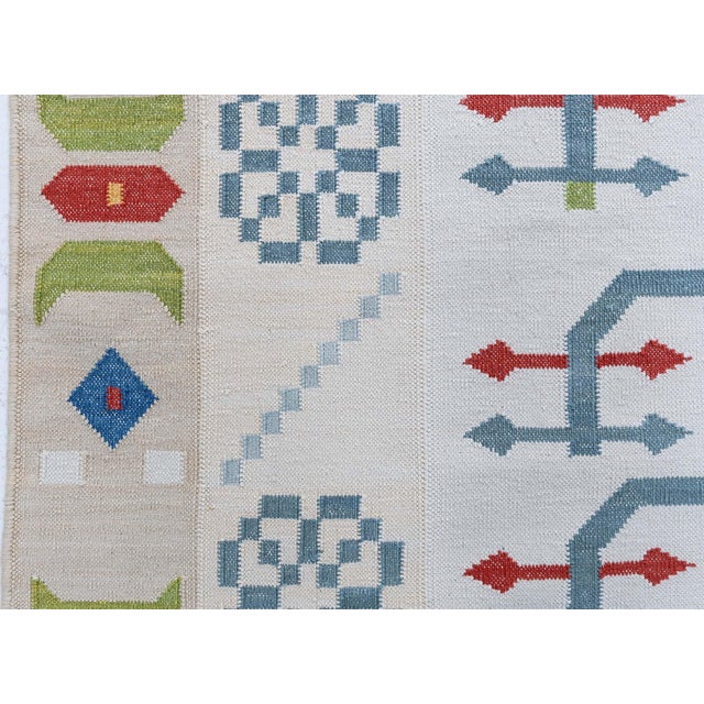 Early 21st Century "Boscage" Contemporary Dhurrie White Cotton Carpet by Doris Leslie Blau For Sale - Image 5 of 9
