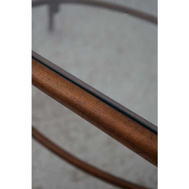 Regency Style Gold Finish Iron Base Glass Top Coffee Table For Sale - Image 10 of 12