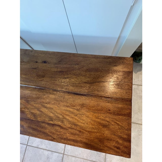 Vintage Solid Wood Xtra Long Coffee Table / Low Bench With Turned Legs in the Manner of Ralph Lauren For Sale - Image 17 of 18