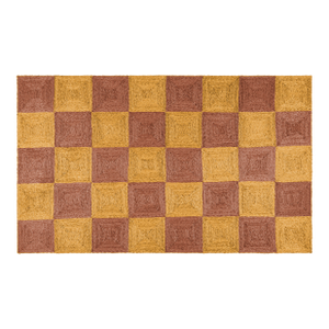 Part & Parcel Goods Jute Sample Block Rug, 6"x6", Topaz and Mustard
