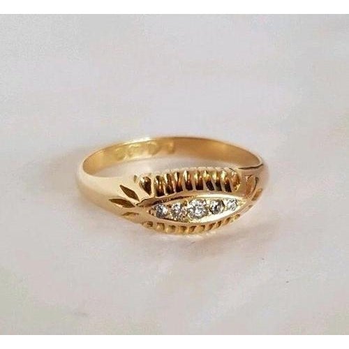 Antique Edwardian 18ct Gold Five Stone Diamond Ring, 1903 For Sale - Image 3 of 14