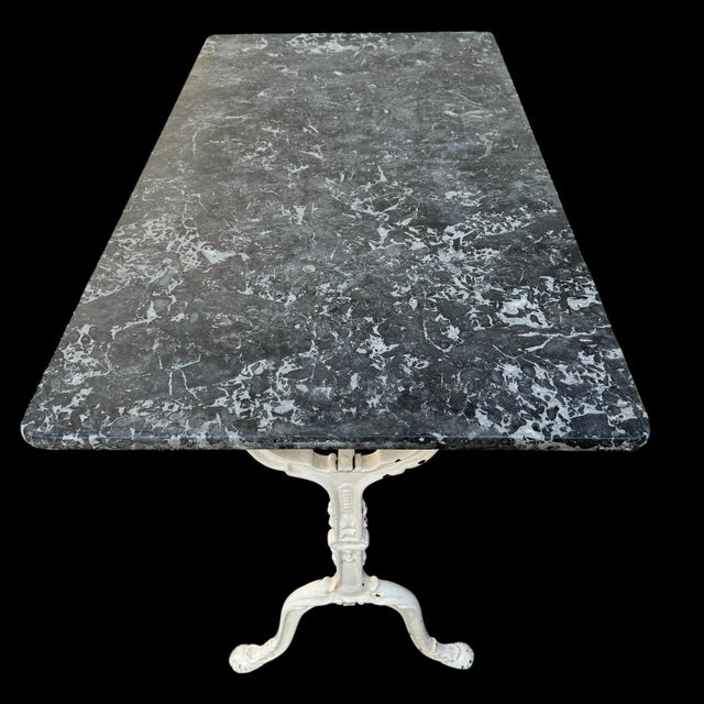 Antique French Cast Iron & Marble Bistro Table, 1900s For Sale - Image 6 of 16