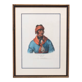 Antique Hand-Colored Lithograph "Se-Loc-Ta, a Creek Chief" For Sale