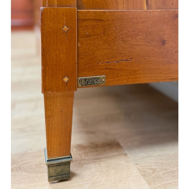 Vintage Wardrobe Grange French Antique Style Locking Bronze Dowel Armoire For Sale - Image 14 of 14