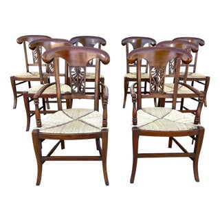 Italian Style Provincial Dining Chairs Set of 8 For Sale
