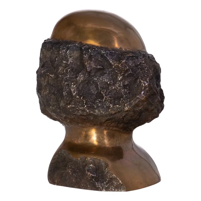 Bronze Abstract Head by Wolf Bröll, 1993 For Sale