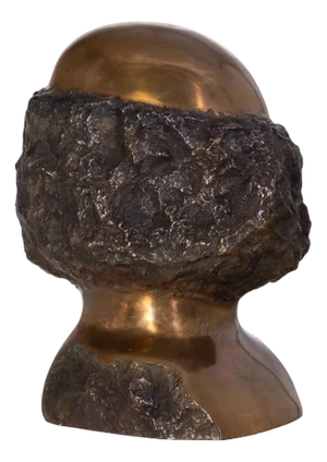 Bronze Abstract Head by Wolf Bröll, 1993
