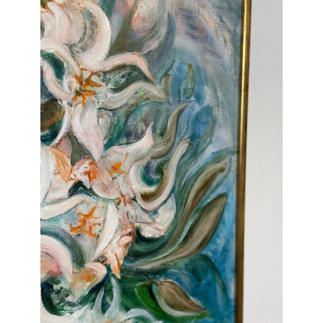 Torsten Hult, White Lilies, 1960s, Oil on Canvas, Framed For Sale - Image 5 of 18