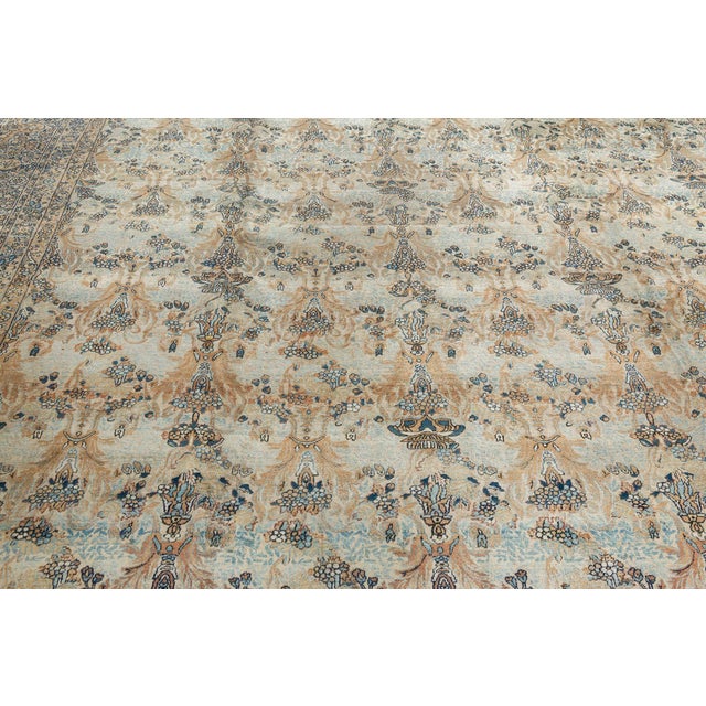 1900 - 1909 High-quality Vintage Persian Kirman Handmade Wool Rug For Sale - Image 5 of 10