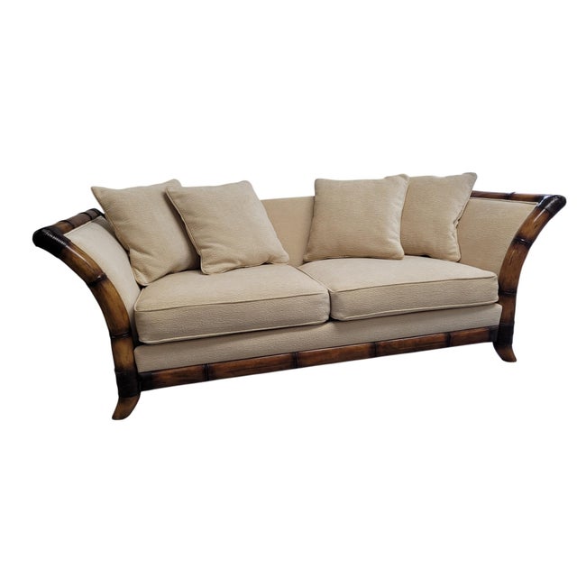 Postmodern Postmodern Flared Arm Tuxedo Sofa in Textured Velvet For Sale - Image 3 of 18