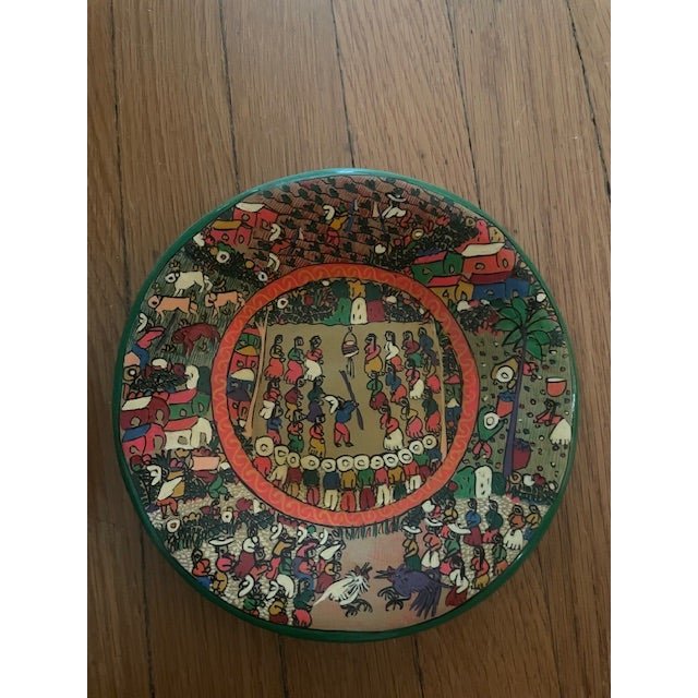 1990s Talavera Terra Cotta Mexican Folk Art Plates- Set of 10 For Sale - Image 9 of 12