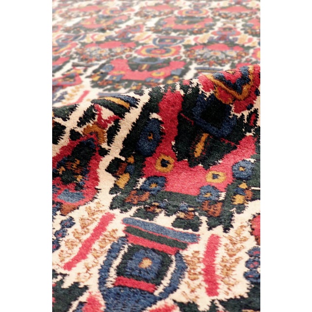 Antique Bidjar Ivory/Blue Rug, 8' 7" X 11' 8" For Sale - Image 4 of 6