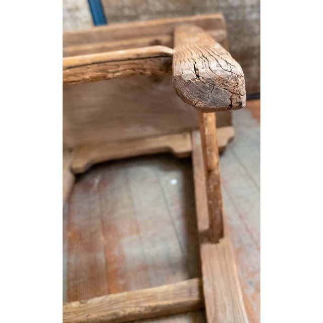 19th Century Chinese Distressed Elm Wood Side Table or Stool For Sale - Image 15 of 16