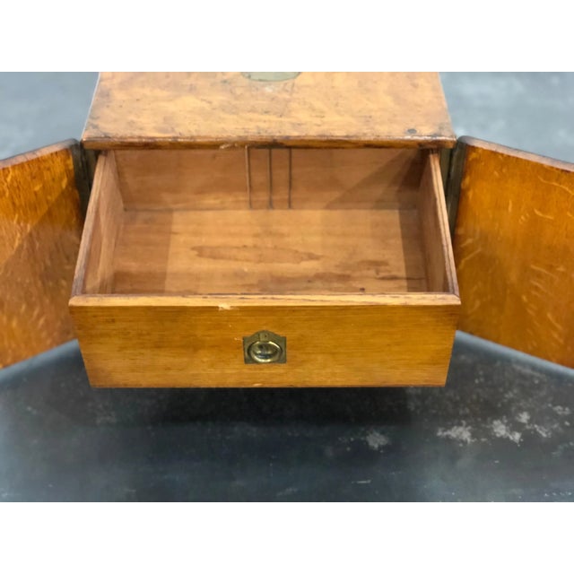 20th Century Campaign Oak Letter Box For Sale - Image 9 of 11