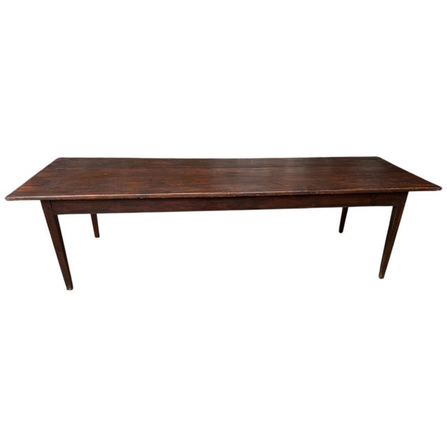 Wood Large Farmhouse Table in Fir, 1800s For Sale - Image 7 of 12