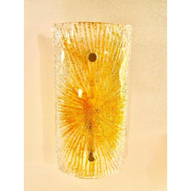 AVMazzega Gold Murano Glass Wall Lights from Mazzega, Italy, 1970s, Set of 2 For Sale - Image 4 of 10