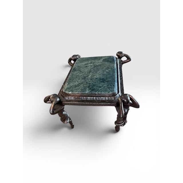 Vintage Figural Caryatid Marble Top Display Pedestal Stand For Sale - Image 4 of 10