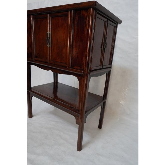 Charles Jacobsen Suzhou Cypress bookshelf. Doors open in the front as well as on one narrow side. This is a tall cabinet...