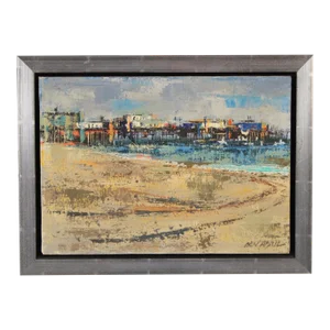 Coastal and Pier Painting by Ben Abril (1923-1995)
