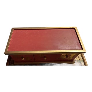 Vintage Wooden Jewelry Box With Chinese Calligraphy For Sale