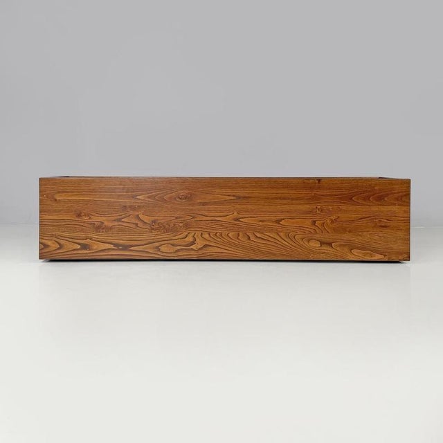 Italian Postmodern Elongated Rectangular Wooden Planter with Wheels, 1980s For Sale - Image 6 of 18