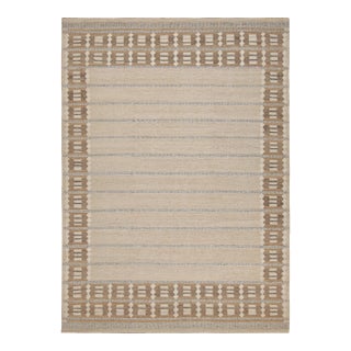 Rug & Kilim’s Scandinavian Style Rug in Beige-Brown With Geometric Patterns - 5x8 For Sale