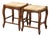 Pair of French Louis XV Style Beech Stools With Rush Seats From Normandy For Sale